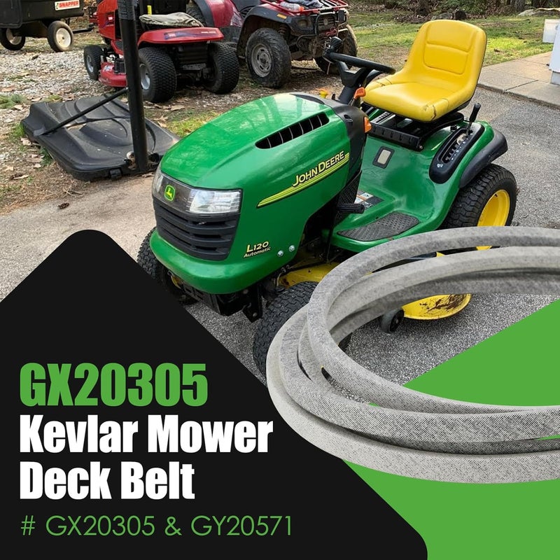 GEATaaT GX20305 Kevlar Mower Deck Belt Fit for John Deere L120 L130 Scotts L2548 L2048 Sabre 1642HS 1742HS 48" Deck Replace# GY20571 (1/2" x 139.25") - Image 2